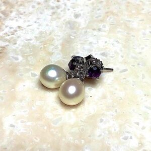 😍Honora 925 Amethyst & Pearl Earrings😍 NWOT